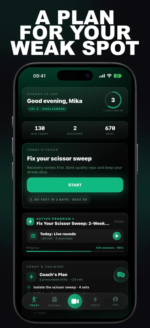Grappling AI: Mat Coach app screen 2