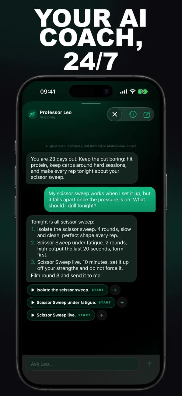 Grappling AI: Mat Coach app screen 3